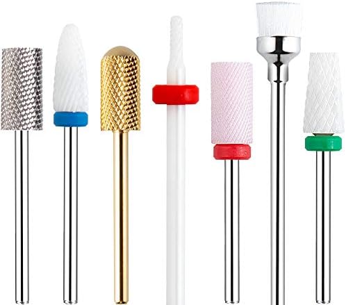 Carbide Nail Drill Bits 3/32 Inch Acrylic Ceramic Carbide Nail File Bit 7pcs/Set Manicure Pedicure Tools