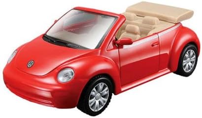 Volkswagen New Beetle Cabrio (Red) Power Racer 4½" Vehicle * Pull-Back Powered Motor * 2011 Maisto Fresh Metal Die-Cast Vehicle