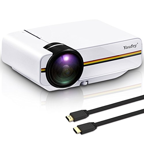 Yaufey 2000 Lumens Projector Portable Projector Computer Multimedia Home Cinema Support PC Laptop Smartphone Xbox Portable for Home Cinema Entertainment and Games, Perfect Gift For Your Family,White