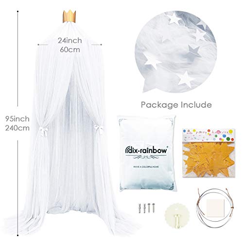 Dix-Rainbow-Princess-Bed-Canopy-Yarn-Play-Net-for-Kids-Baby-Bed-Children-Round-Dome-Tent-Indoor-Outdoor-Castle-Hanging-Decoration-Reading-Canvas-White