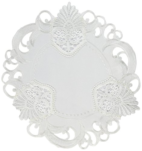 Xia Home Fashions XD170185 Delicate Lace Embroidered Cutwork Round Doilies (Set of 4), 12"