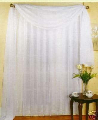 Set of 2 White Elegant Sheer Voile Curtain Panels (118" wide x 84" Long)