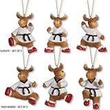 Moose Snowman Martial Arts Christmas Ornament Sets
