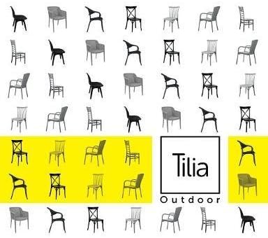 Tilia Outdoor: Chair; Armchair; Table; Sunbed; Table; Bases; Coffee Table; Bar Chair: 2018 (Outdoor Product Catalog)
