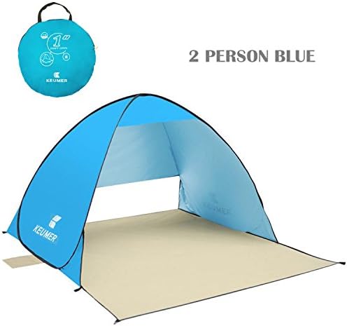 KEUMER Outdoor Automatic Pop Up Instant Portable Cabana Beach Tent 2-3 Person Fishing Anti UV Beach Tent Beach Shelter Set Up In Seconds 60" X 71” X 44"