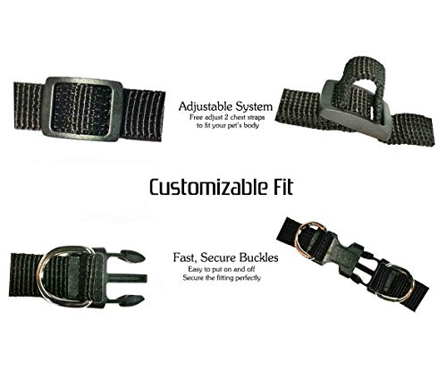 Kamots Beauty Escape Proof Cat Harness and Leash for Walking Adjustable Soft Mesh Pet Vest with Lead for Kitten Puppy Rabbit （Black,L）