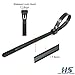 HS Reusable Zip Ties 8 Inch Releasable Plastic Cable Tie Straps 100 Pack Black,Adjustable 50LBS Wide Wire Zip Toe Heavy Duty,Outdoor String Lights-Fixing,Luggage Locking