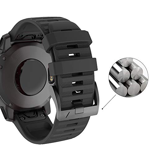ISABAKE Watch Strap for Garmin Fenix 6X / 6X PRO, Fenix 5X / 5X Plus, Fenix 3/3 HR Accessories, QuickFit Strap 26mm Wide