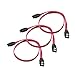 Cable Matters 3-Pack Straight SATA Cable - 18 Inch, SATA III 6Gbps Data Cable for SSD, HDD, CD/DVD Drives, Hard Drive, Optical Drive, Gaming PC, Desktop, Motherboard, Red