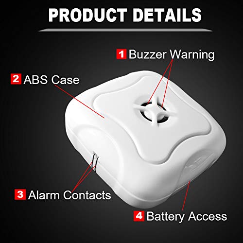 Water Alarm & Sensor 2 Pack, eOUTIL 95 DB Water Leak Detector Wireless Leak Alert and Flooding