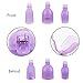 Teenitor Nail Polish Remover Clips Pack of 20, Reusable Toe nail and Finger Nail Art Soak off Cap Clip UV Gel Polish Remover Wrap Nail Tool with 325 pcs Lint Free Cotton Pads Nail Wipe - Purple