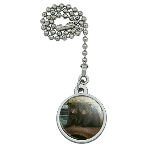 Graphics and More Black Bear Cubs on Vintage Car Ceiling Fan and Light Pull Chain