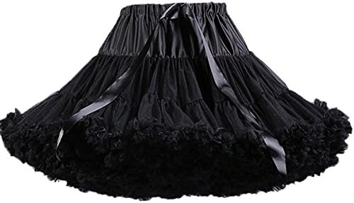 iMajors Womens Luxury Petticoat Crinoline Adult Dance Skirt Rockabilly A Line Ruffle Tutu