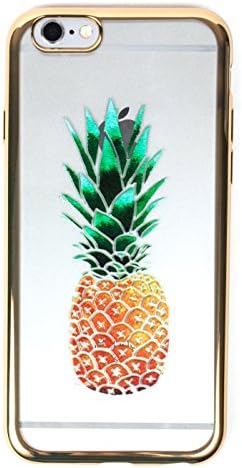 IPhone 7+ Case, YogaCase MetalEdge Silicone Back Protective Cover (Pineapple Gold)