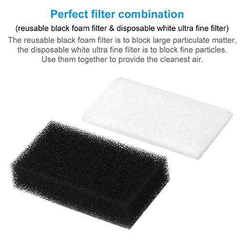 CPAP Filters for Philips Respironics (30 Pack) - Premium Moocoo CPAP Foam Filter and Ultra Fine Filters for Philips Respironics M Series, PR System One and SleepEasy Series-Replacement Supplies