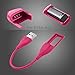 KingAcc Fitbit Flex Charger, Replacement USB Charging Cable Cord Charger Cradle Dock Adapter for Fitbit Flex, Fitbit Flex 1, Fitness Wristband Smart Watch (0.66Foot, 2-Pack, Rose)