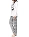 VENTELAN Women's Cute Panda Striped Long Sleeve Autumn Pajama Set Nighty, Medium, White/Black