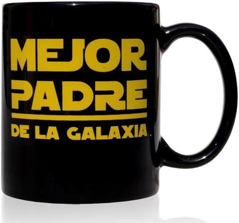 Voodoo Island Gift Ceramic Black Mug 32 cl. Mejor Padre de la Galaxia Design, Spanish Language
