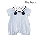 pureborn Baby Boys Marine Sailor Short Sleeve Collar Romper Summer Costumes Breathable Cotton Blue 0-3 Months