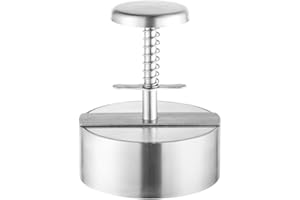 Brigii 304 Stainless Steel Burger Press - 4.5" Hamburger Patty Maker, Heavy Duty Stainless Steel Burger Press for Ground Beef, Burgers (Dishwasher Safe)
