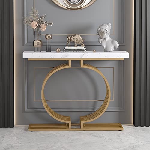 Tribesigns Modern Console Table with Gold Base, 40 inch Geometric