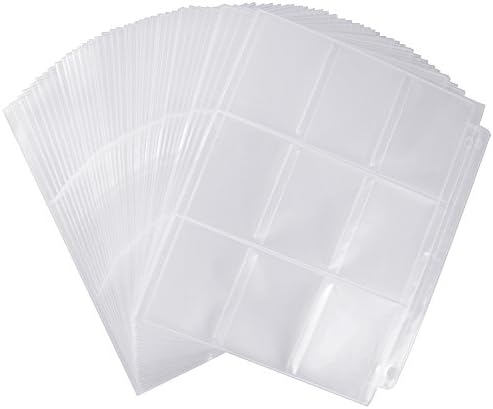 OPount 50 Pieces 9 Pocket Page Protectors-Nine Pockets Page for Pokémon cards