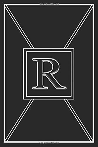 R: Personalized Dot Grid Bullet BUJO Notebook Journal Modern Sleek Black White Minimalist Initial Monogram Letter R - Many Usage Handy Travel Size For Boys MenTeens Paperback – October 29, 2019
