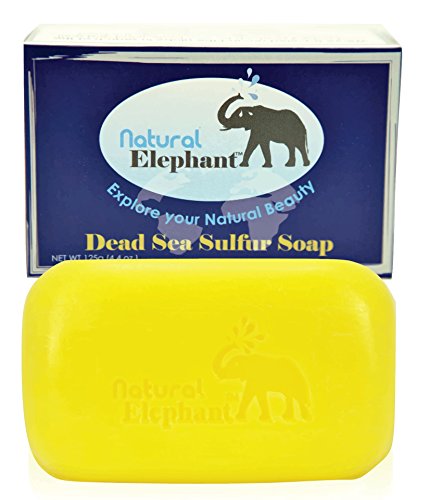 Dead Sea Sulfur Soap 4.4 oz 3 Pack (3 Soap Bars) by Natural Elephant