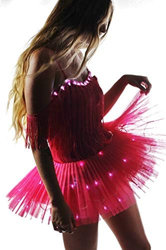 Neon Cowboys Light-Up Cowgirl Ballerina Dress Pink, Small, 2 Light Settings, Replaceable Batteries
