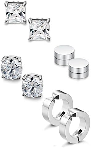 Jstyle 4 Pairs Stainless Steel Stud Earrings