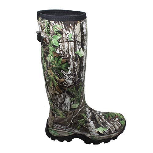 TECS Men's 17" Rubber Boots: Neoprene, Fleece Lining, Waterproof for Hunting, Camping, Fishing, Hiking and The Outdoors, Camo, 8 M US