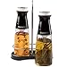 CucinaPro Olive Oil and Vinegar Infuser Bottle Dispenser Set of 2- Glass Dual Cruet Set (10 oz) w Built In Filter for Infusion and Clean Pouring- Storage Rack and Olive Oil/Vinegar Recipes Included