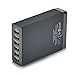 ETvalley 50W 6 USB Ports Charger Desktop Charger Charging Station for Apple Samsung Android and Other Devices (Black)