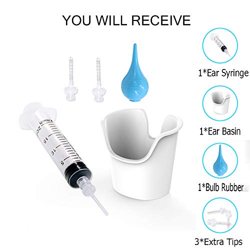 Earwax Remover Kit, K&A Ear Wax Cleaner Syringe with Basin and 3 Soft Disposable Tips