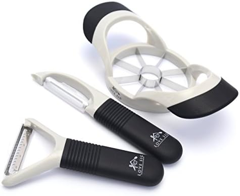 Apple Slicer Corer &amp; 2 Peelers with Straight &amp; Julienne Blades for Fruits &amp; Vegetables by Love SIG
