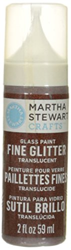 Martha Stewart Crafts Fine Glitter Translucent Glass Paint in Assorted Colors (2-Ounce), 33153 Brownstone