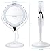 KEDSUM 1X/10X Double Sided Lighted Makeup Mirror, 360 Degree Swivel Tabletop Vanity Mirror,Cosmetic Regular/Magnifying Mirror with Lights, Dimmable Touch Button,Dual Power Supply