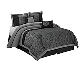 8 Piece Weistera Jacquard Tree Branches Comforter Sets Queen Dark Grey