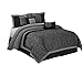 8 Piece Weistera Jacquard Tree Branches Comforter Sets Queen Dark Grey