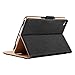 iPad Mini 4, 3, 2, and 1st Generation Case, JAMMYLIZARD The Original Black & Tan Leather Smart Cover, with Pencil Holder & Stylus