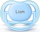 Philips AVENT Personalized Pacifiers by Pacidoodle Customize Now Engraved with Your Baby's Name OR Monogram (Blue & Mint 6-18m)