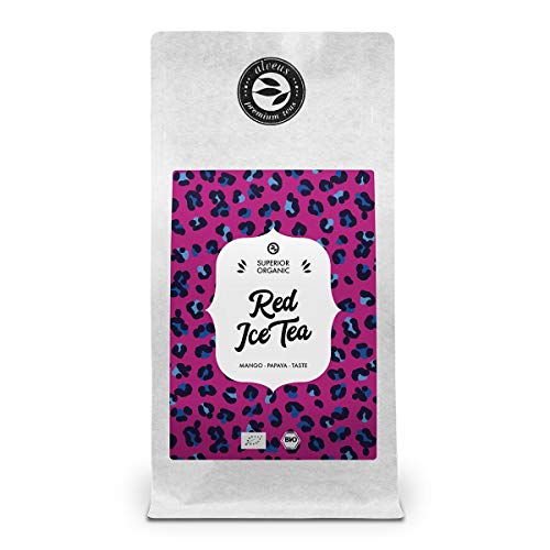 "Red" Eistee Rooibos Tee Lose Mango Papaya Geschmack, Roibusch Tee Aromatisiert u. Koffeinfrei, 100 Gramm von alveus