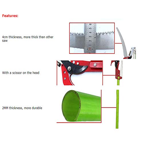 QIZHI Stangensäge Baumschere Trimm-Set Verlängerungsstange Schneide Baum Astschere Handstangen Sägen 26 Fuß – Bild 8