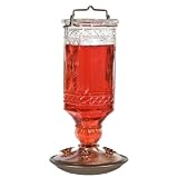 Perky-Pet 8118-2 Glass Antique Bottle Hummingbird Feeder, Clear