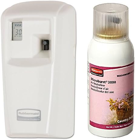 Rubbermaid Commercial 1793532 Microburst 3000 Aerosol Odor Control LCD Dispenser (Bundle (Dispenser+Country Delight Refill))
