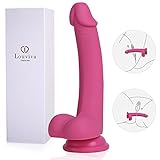 Louviva 8 inch Realistic Dildo Liquid Silicone G-Spot Adult Sex Toy with Suction Cup (Pink)