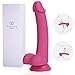 Louviva 8 inch Realistic Dildo Liquid Silicone G-Spot Adult Sex Toy with Suction Cup (Pink)