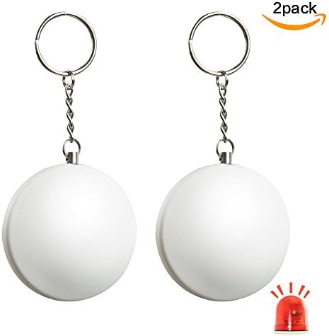 Safe Sound Personal Alarm System - Small Portable 130dB Electronic Self Defense Safety Emergency Security Alarm Keychain for Elderly Women Man Kids Adventurer Night Workers Anti-theft (white)