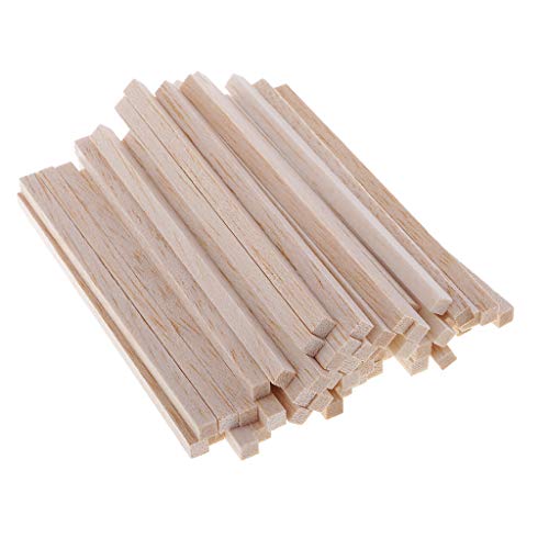 Fityle 50 Pieces Square Unfinished Balsa Wood Stick Wooden Dowel Rod for Kids Model Making DIY Craft Home Wedding Party Decoration 50/80/110mm - 110mm