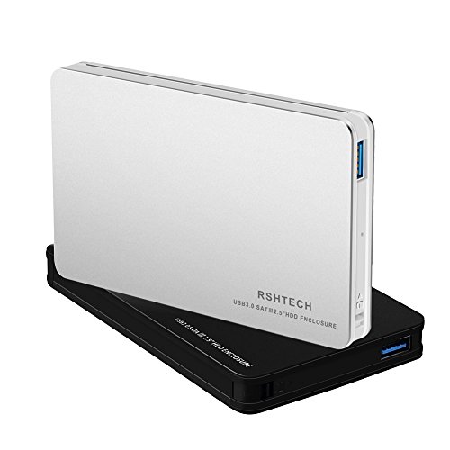RSHTECH External Hard Drive Enclosure USB 3.0 to SATA Hard Disk Aluminum Case for 2.5 inch 7mm and 9.5mm HDD SSD [Support UASP and 4TB Drives](Silver) - Thumbnail 5